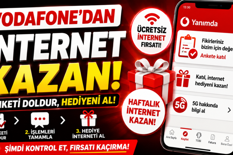 Vodafone Anketini Tamamla, İnternet Kazanma Fırsatını Kaçırma!