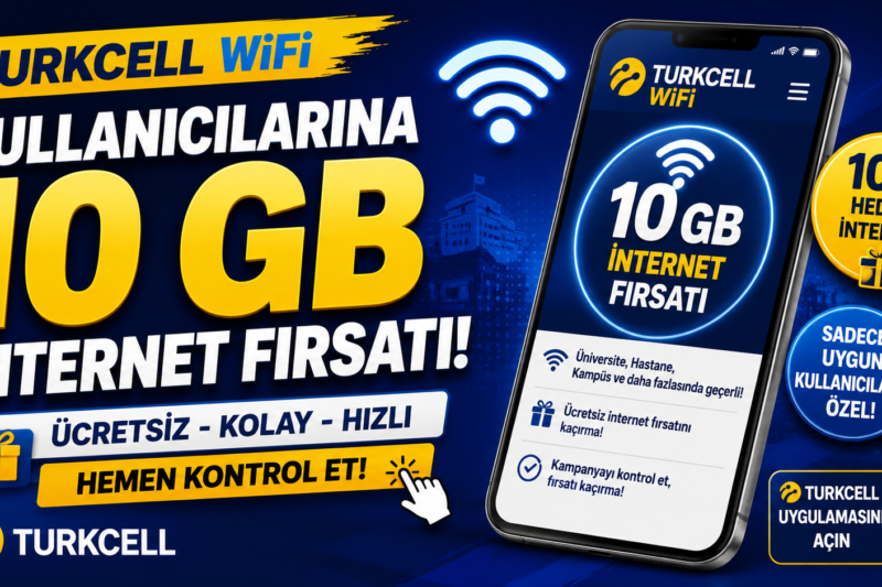 Turkcell WiFi Kullanıcılarına 10 GB İnternet Fırsatı! Nasıl Yararlanılır?