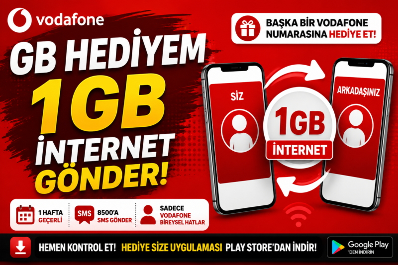 Vodafone GB Hediyem Nedir? 1 GB İnternet Gönderme ve Talep Etme Rehberi (Ücretli)