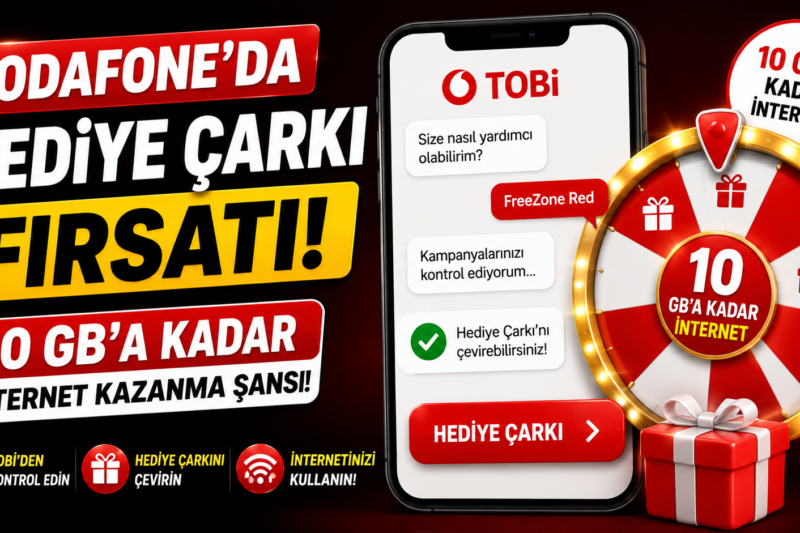 10 GB’a Kadar İnternet Fırsatı! Vodafone TOBi Hediye Çarkını Kontrol Edin