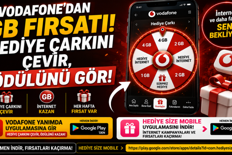 🎁 Vodafone’dan GB Fırsatı! Hediye Çarkını Çevir, Ödülünü Gör!
