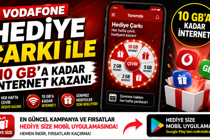 Vodafone Hediye Çarkı ile 10 GB’a Kadar İnternet Kazanma Fırsatı!