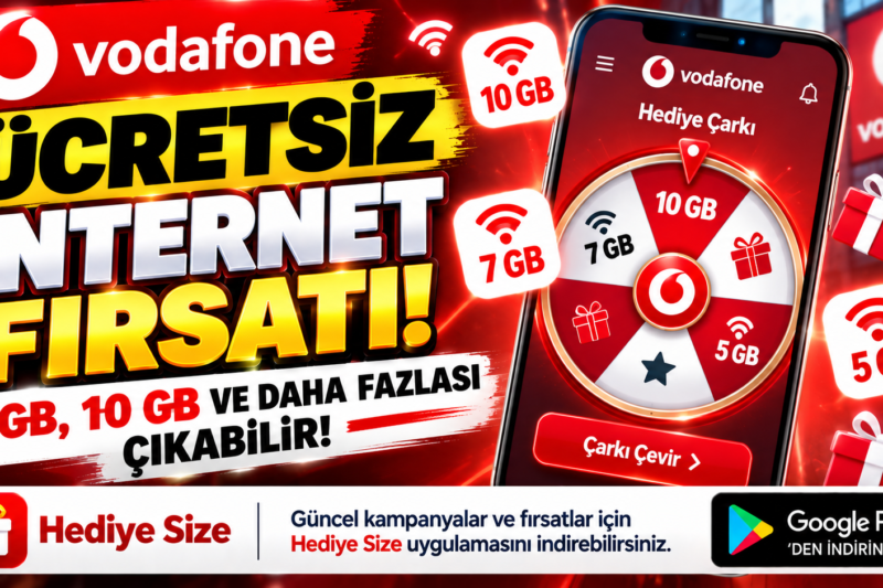 📱 Vodafone’dan Ücretsiz İnternet Fırsatı! Hediye Çarkı ile 7 GB’a Kadar Hediye GB Nasıl Alınır?