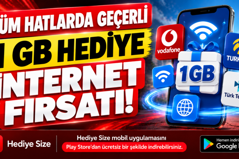 Tüm Hatlarda Geçerli Hediye İnternet Fırsatı: 1 GB’a Kadar İnternet Kazanın