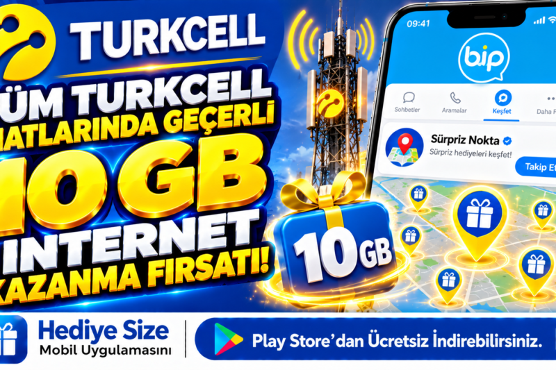 Turkcell Hatlarında 10 GB İnternet Kazanma Fırsatı!
