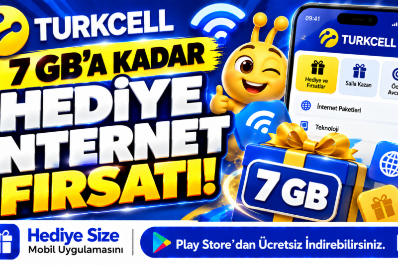 Turkcell’de 7 GB’a Kadar Hediye İnternet Fırsatı!