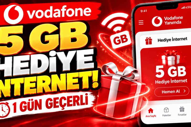 Vodafone’dan 5 GB Hediye İnternet! 1 Gün Geçerli