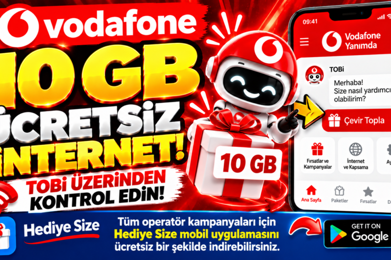 Vodafone’dan 10 GB’a Kadar Ücretsiz İnternet Kazanma Fırsatı!