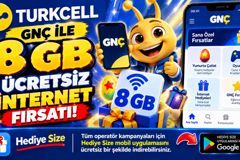 Turkcell’den 8 GB Ücretsiz İnternet Kazanma Fırsatı! GNÇ Kampanyasını Keşfedin